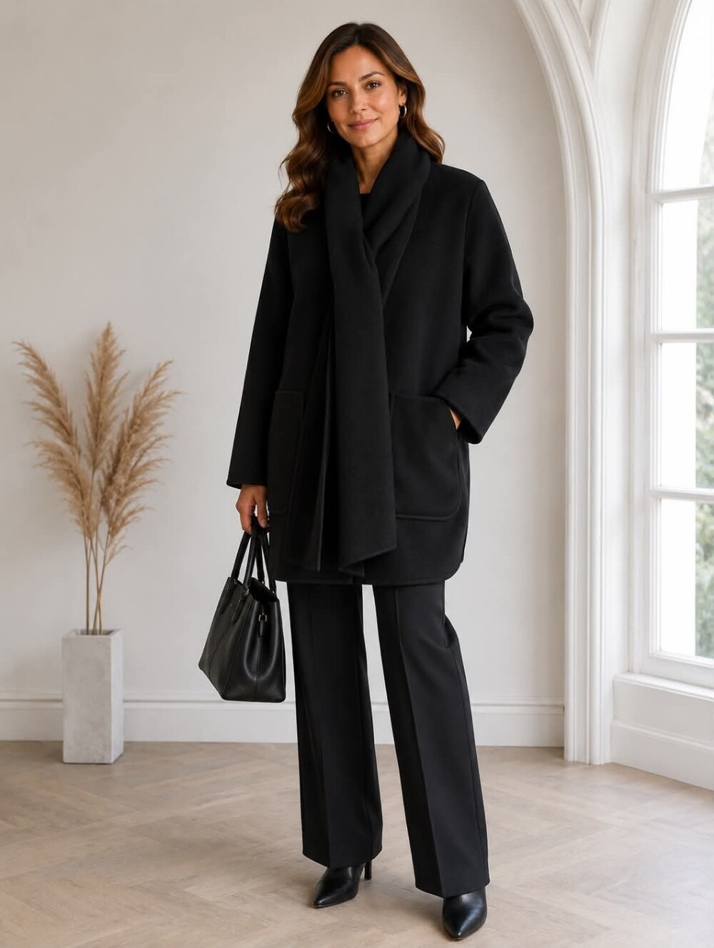 Elegant Black Women's Turtleneck Jacket size 18